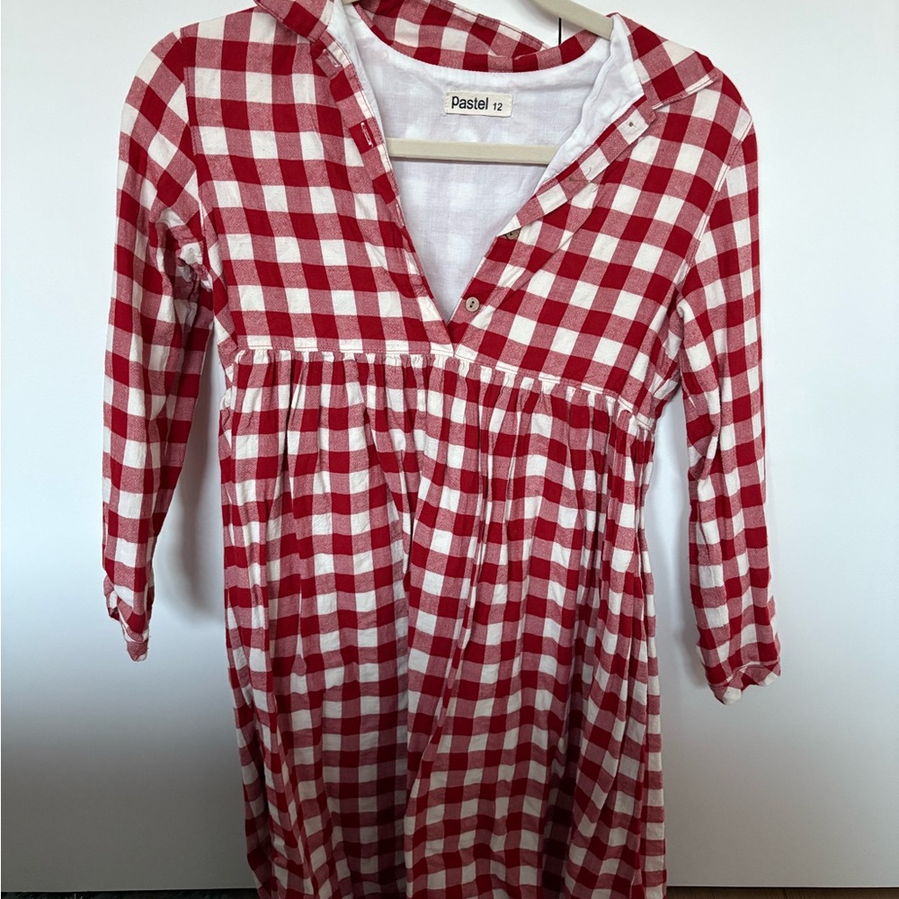 Vintage red gingham babydoll dress